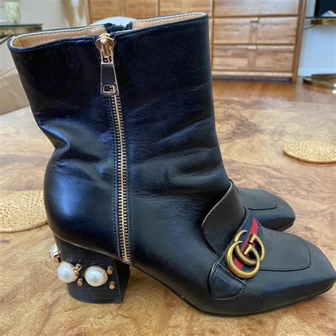 gucci ankle boots pearls